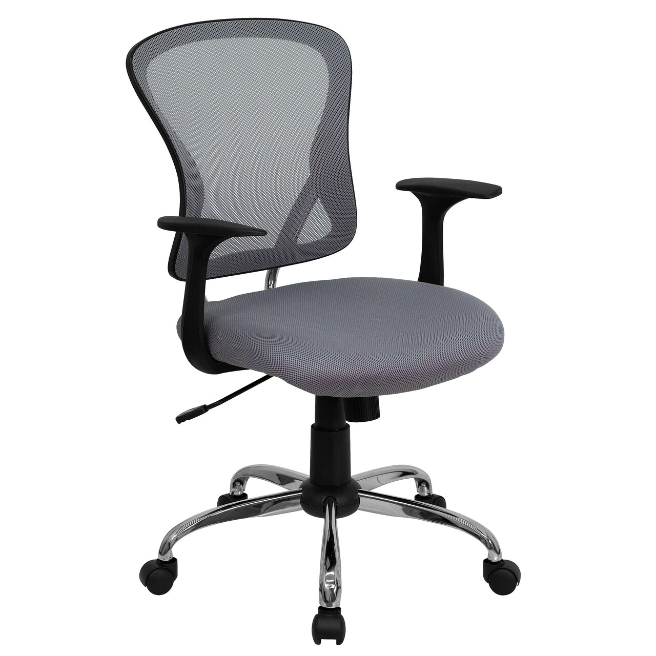 Emma and Oliver Mid-Back Mesh Swivel Task Office Chair with Chrome Base and Arms